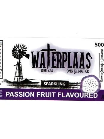 Waterplaas – 500 ml Sparkling Flavoured Water – Passion Fruit